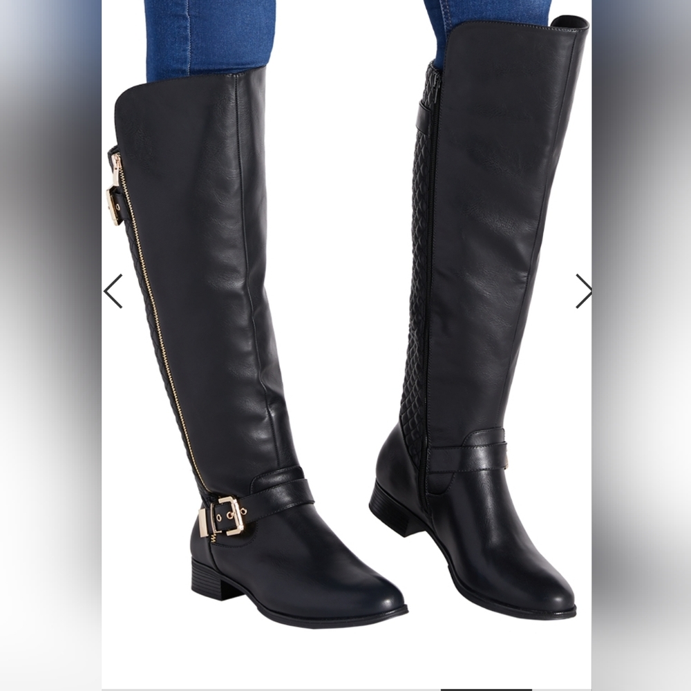 Black Knee-High Riding Boots